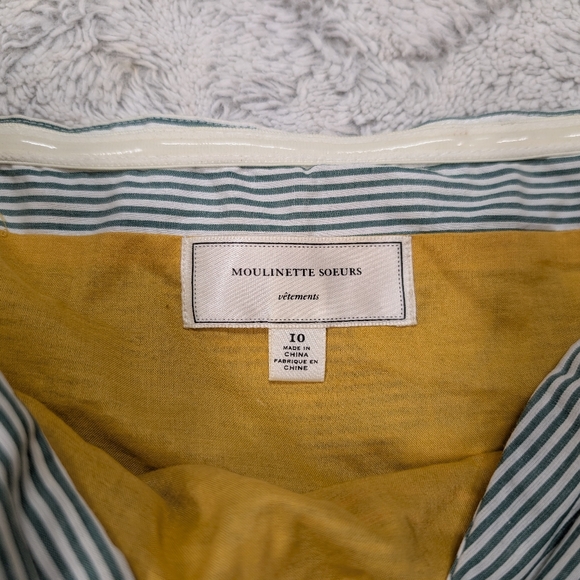 Moulinette Soeurs Dress Womens 10 Blue Stripe Airplane Embroidered Festival Fair - Picture 4 of 11